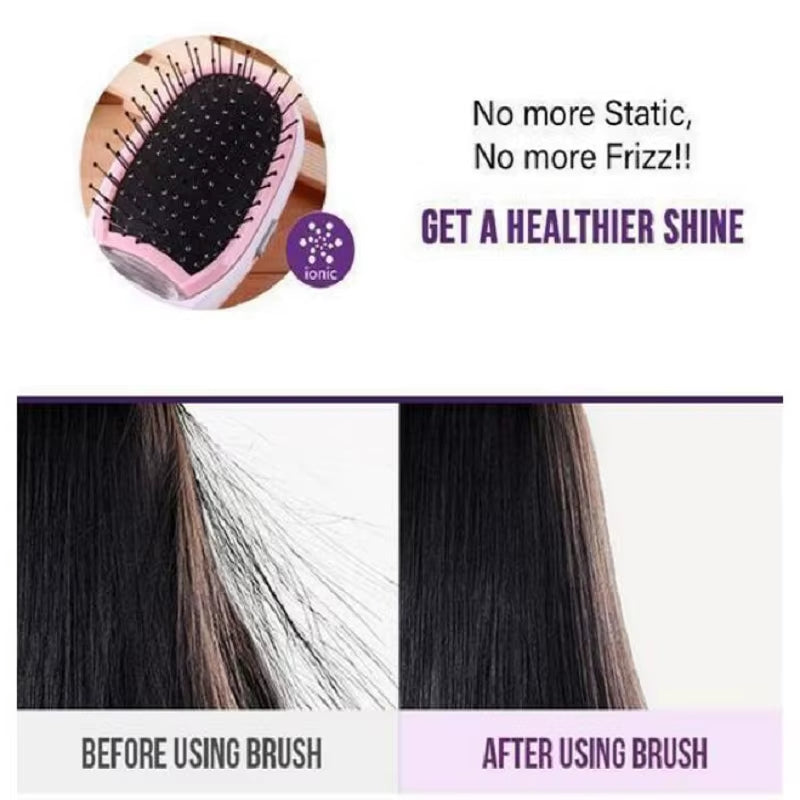 Black Ionic Styling Hairbrush Matte Ions Hair Brush Comb Hair Modeling Magic Beauty Massage Hairbrush Makes Hair Softer Shinier